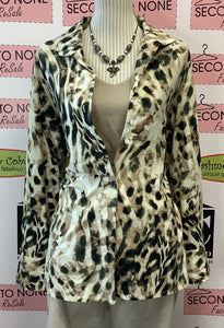 Cheetah Print Blazer Blouse (M)