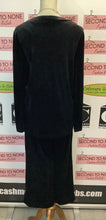 Load image into Gallery viewer, Vintage Black Velour 2 Pc Pant Set (Size M)
