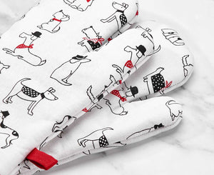 Whimsical Dog Oven Mitts (Set of 2)