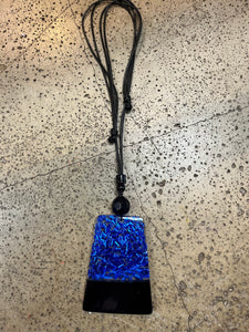 Royal Blue Confetti in Acrylic Large Adjustable Necklace (Only 1 Left!)