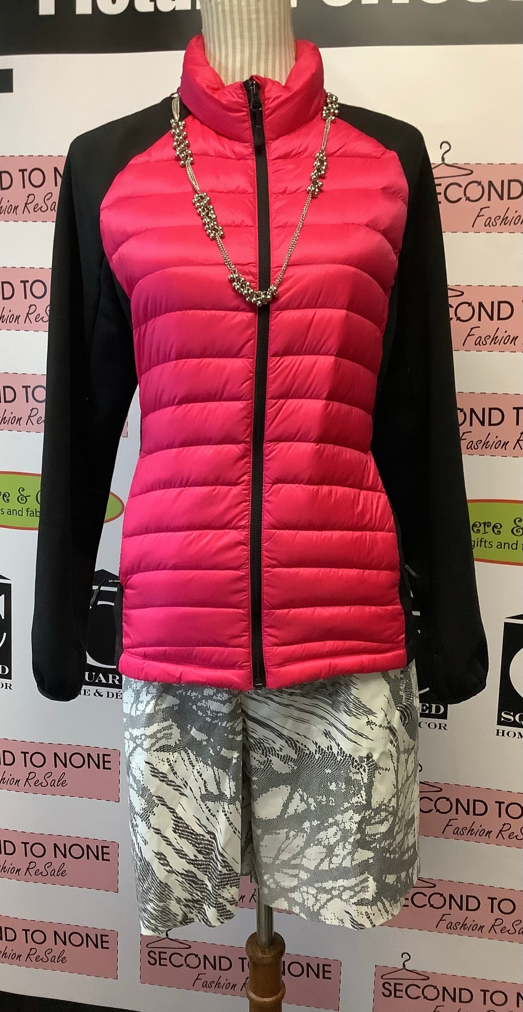 Pink & Black Puffer Active Jacket (Size L)