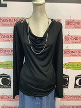Load image into Gallery viewer, Michael Kors Zipper &amp; Cowl Neck Top (Size L)
