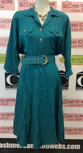 Vintage Teal Dress (Size 11/12)