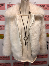 Load image into Gallery viewer, Knit4You Distressed Ivory Knit Sweater (Size M)
