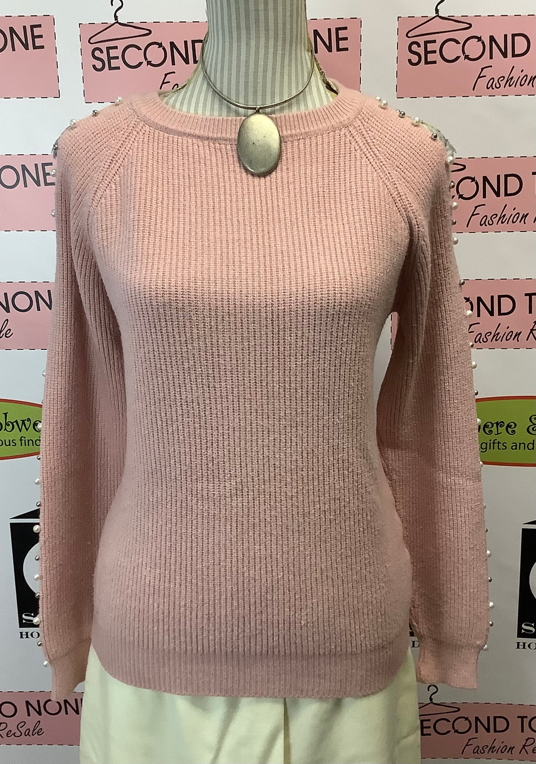 Rosey Pearl Knit Sweater (L)