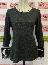 Load image into Gallery viewer, Silver Studded Knit Top (M)
