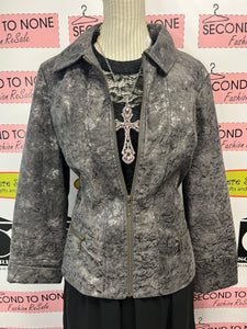 Metallic Grey Pattern Jacket (Size L)