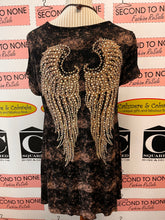 Load image into Gallery viewer, Blinged Out Angel Wing T-Shirt (Size M)
