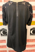 Load image into Gallery viewer, NWT Lace Sleeve Faux Leather Tunic (Size L)
