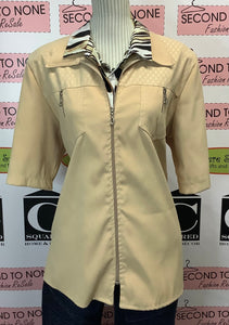 Vintage Tan Zipper Top (L)