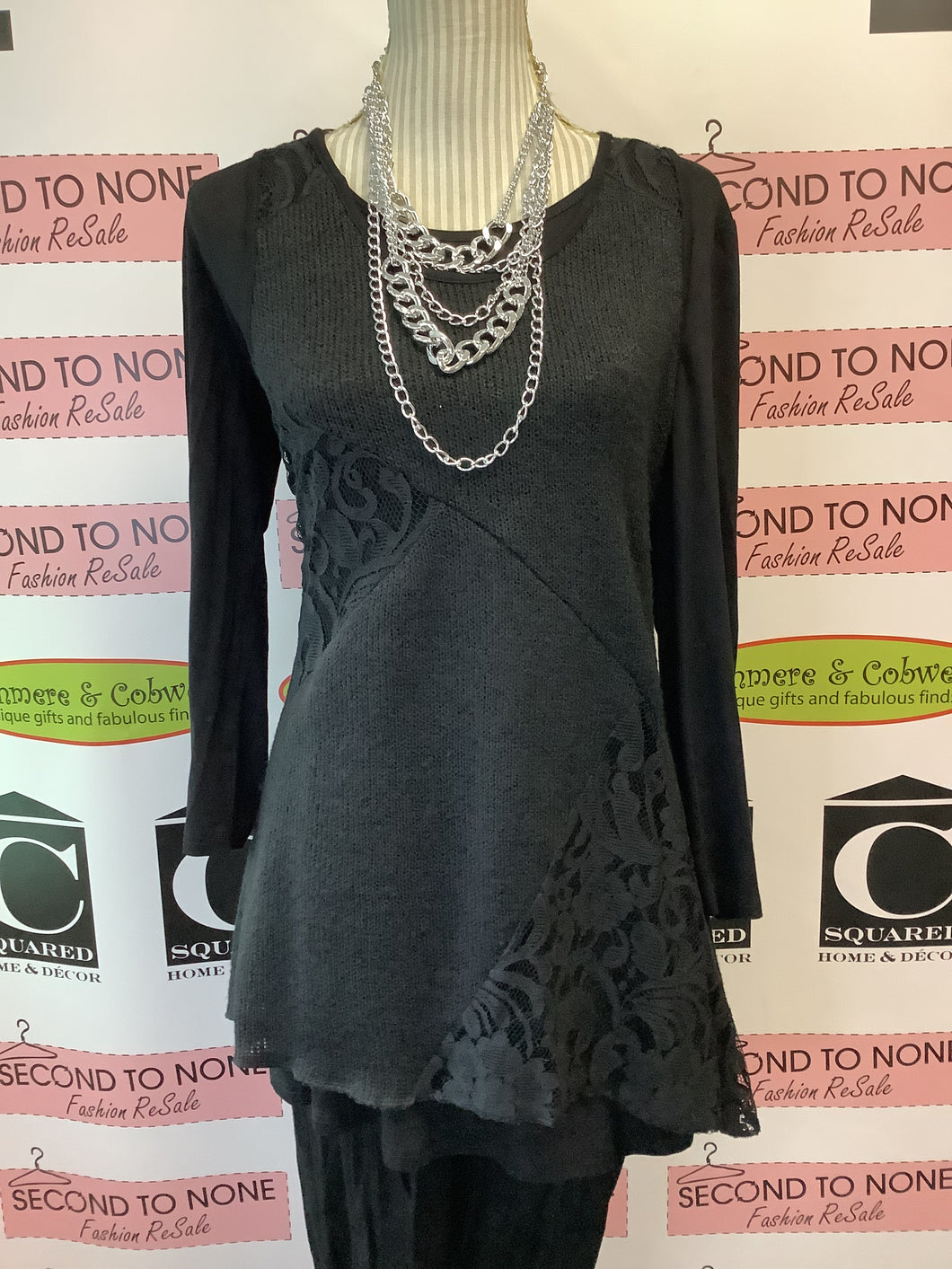 NWT Creations Black Lace Poncho (Size S)