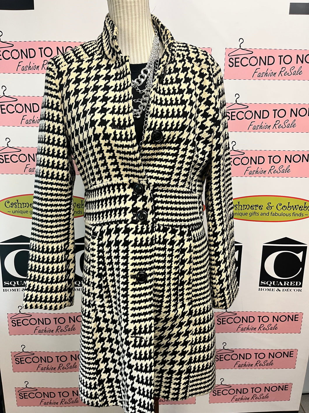 Tommy Hilfiger Houndstooth Coat (Size L)