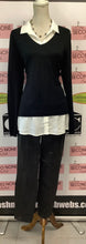 Load image into Gallery viewer, Adrianna Papell Black &amp; White Fooler Top (Size L)
