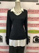 Load image into Gallery viewer, Adrianna Papell Black &amp; White Fooler Top (Size L)
