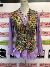 Cargar imagen en el visor de la galería, Tahari Purple 1/4 Button Up (Size M)
