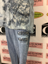 Load image into Gallery viewer, La Madona 2 PC Blue Sequin Pant Set (Size L)

