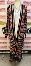 Load image into Gallery viewer, Colorful Long Sweater Duster with Fringe
