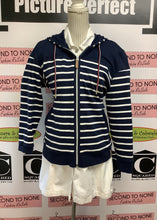 Load image into Gallery viewer, Orly Nautical Zip Up Sweater (Size L)
