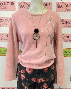 Rose Ribbon & Sequin Knit Top (Size M)