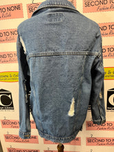 Load image into Gallery viewer, Over-Sized Distressed Jean Jacket (Size XS)
