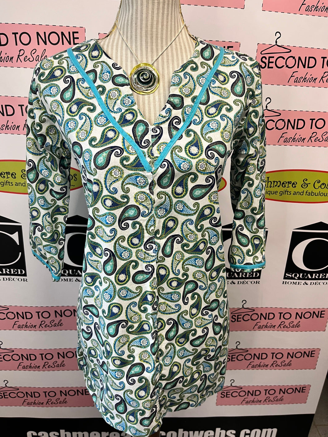 Paisley Print Tunic Top (Size M)