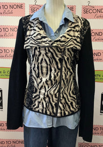 Printed Knit Cardi (Size L)