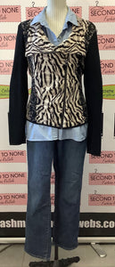 Printed Knit Cardi (Size L)