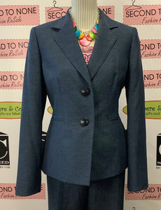 Le Suit Blue Pantsuit (Size 8)