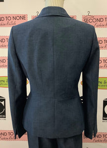 Le Suit Blue Pantsuit (Size 8)