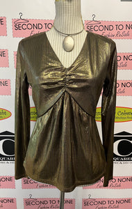 NWT Michael Kors Gold Shimmer Top (Size S)