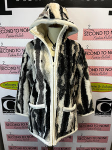 Fun Abstract Print Polar Fleece Coat