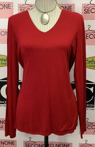 SUNG Red V-Neck Top (Size M)