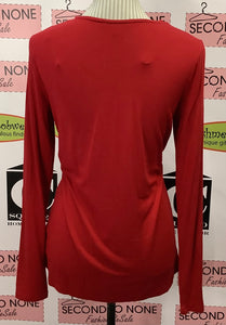 SUNG Red V-Neck Top (Size M)