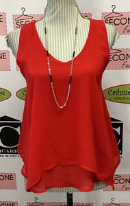 Red Sheer Layer Top (Size S)