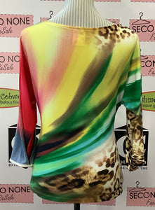 Vibrant Animal Blaze Zipper Top (Size 8)