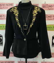 Load image into Gallery viewer, Vintage Gold Embroidered Blazer (Size 12)
