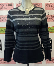 Charger l&#39;image dans la galerie, ALIA Studded + Striped Knit Top (Size M Petite)
