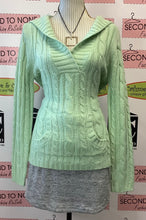 Load image into Gallery viewer, Mint Hooded Knit Top (Size L)
