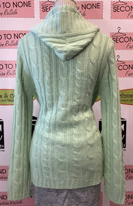 Mint Hooded Knit Top (Size L)