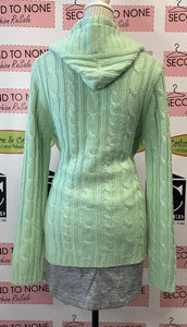 Mint Hooded Knit Top (Size L)