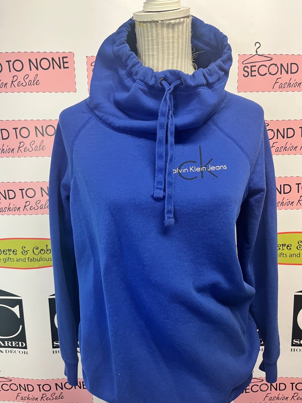 Calvin Klein Drawstring Neck Sweat Shirt (Size S)