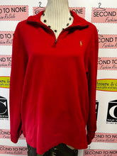 Cargar imagen en el visor de la galería, Polo Ralph Lauren Red Quarter Zip Sweater (Size L)
