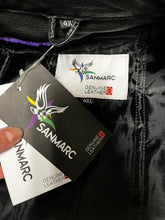 Cargar imagen en el visor de la galería, SanMarc NWT Leather Black &amp; Purple Motorcycle Jacket (Size 4XL)
