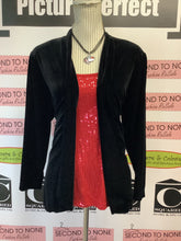 Cargar imagen en el visor de la galería, TanJay Black Velour Jacket (Size M Petite)
