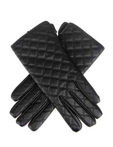 Quilted Leather-Look Gloves (One Size)