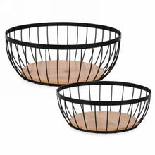 Load image into Gallery viewer, Metal &amp; Wooden Baskets (2 Sizes)
