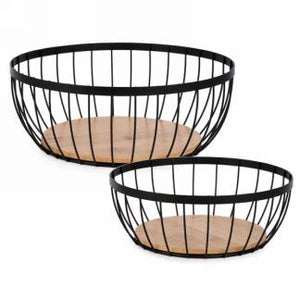 Metal & Wooden Baskets (2 Sizes)