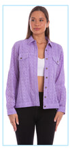 Load image into Gallery viewer, 100% Cotton Eyelet Jean-Style Jacket (2 Colors)
