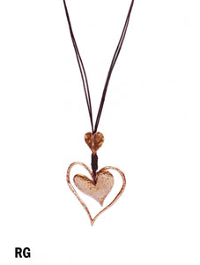 Long Rose Gold Heart Necklace