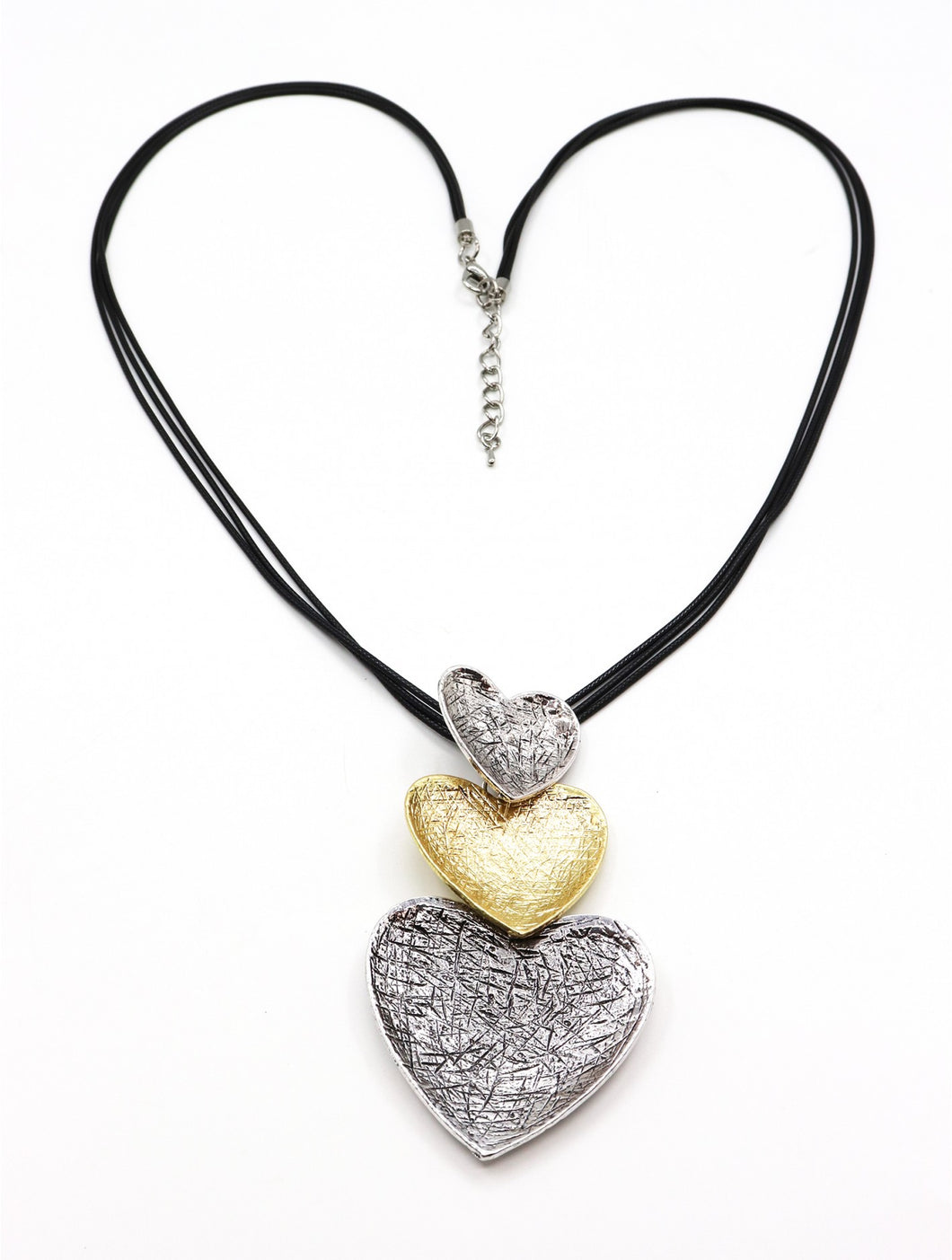 Mixed-Metal Heart Rope Necklace